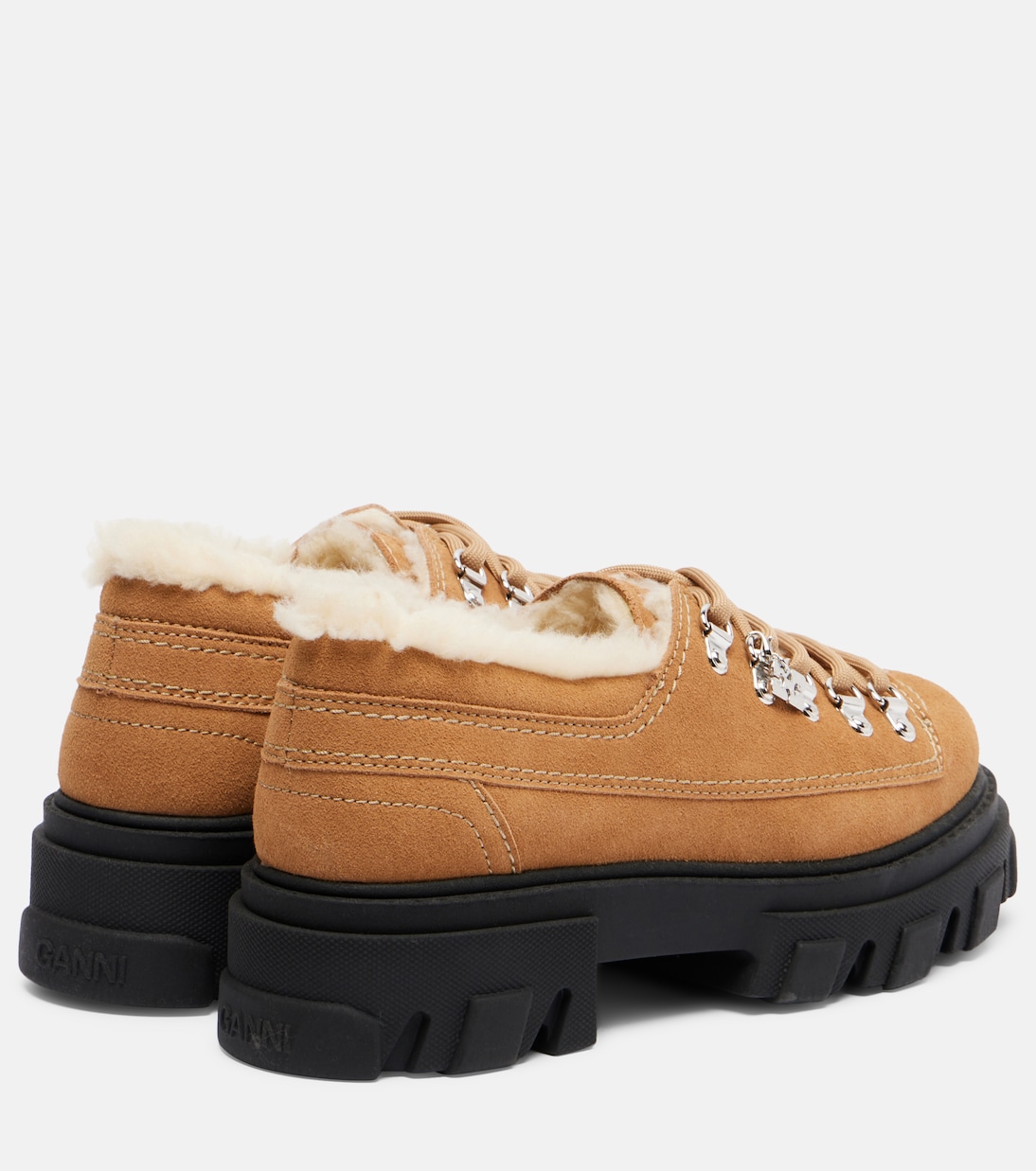 Faux leather platform loafers  | Ganni