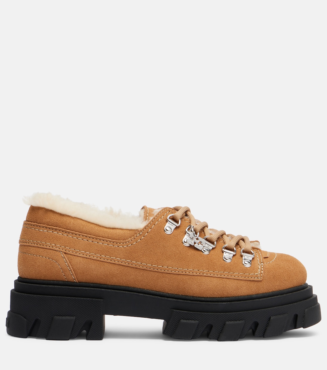Faux leather platform loafers  | Ganni