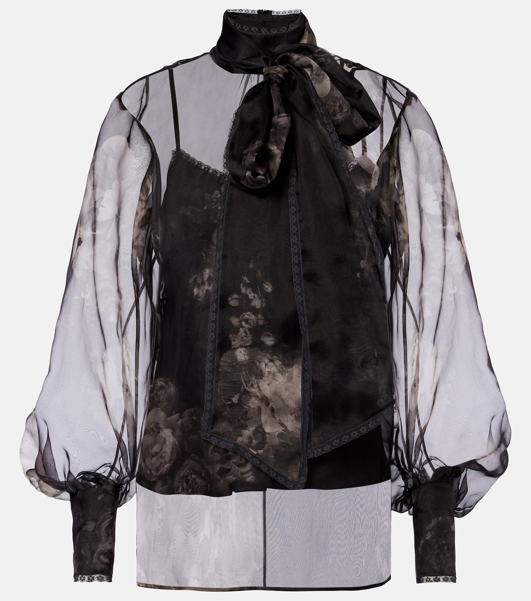Hypnotic floral silk organza blouse | Zimmermann
