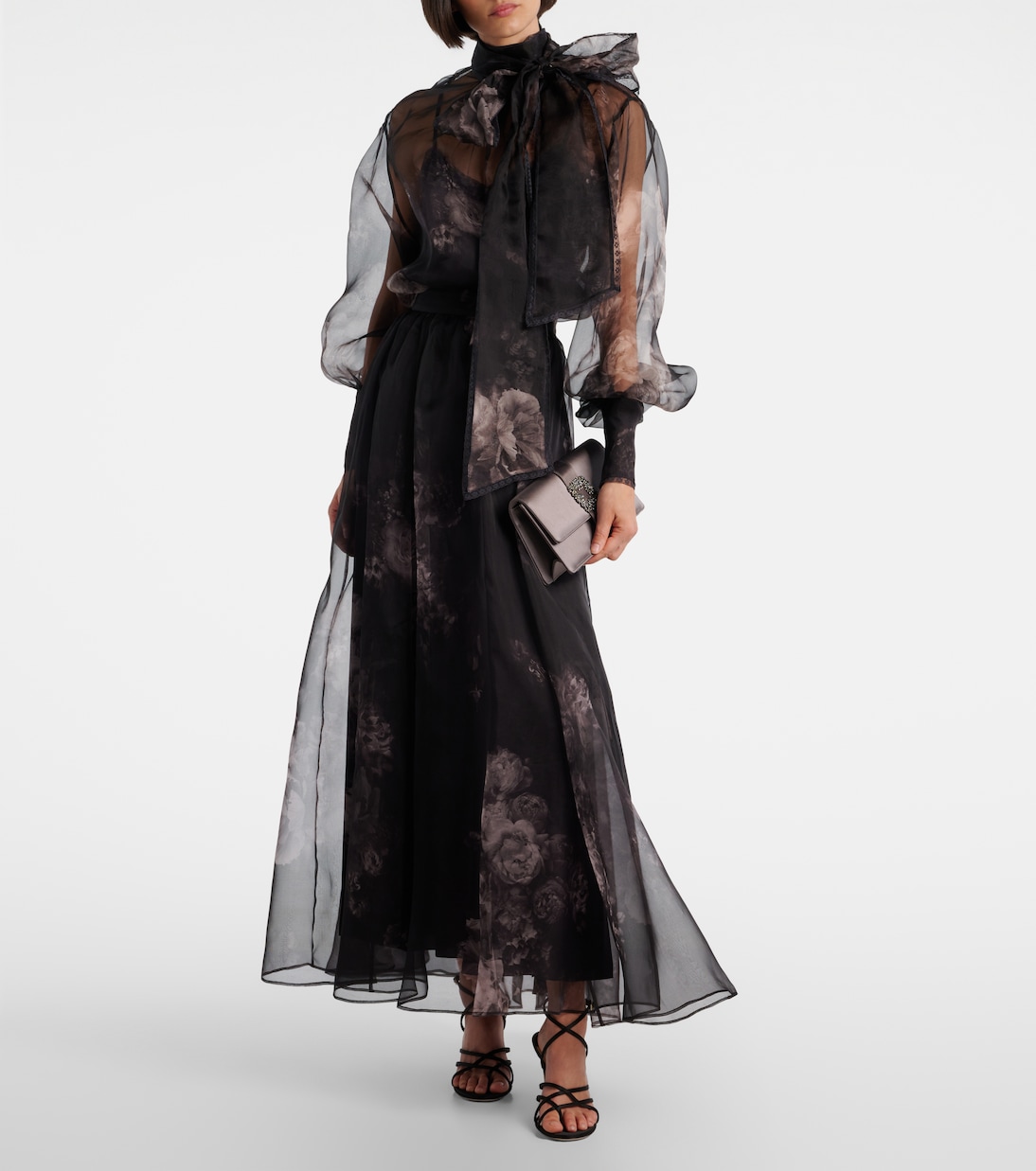 Hypnotic floral silk organza blouse | Zimmermann