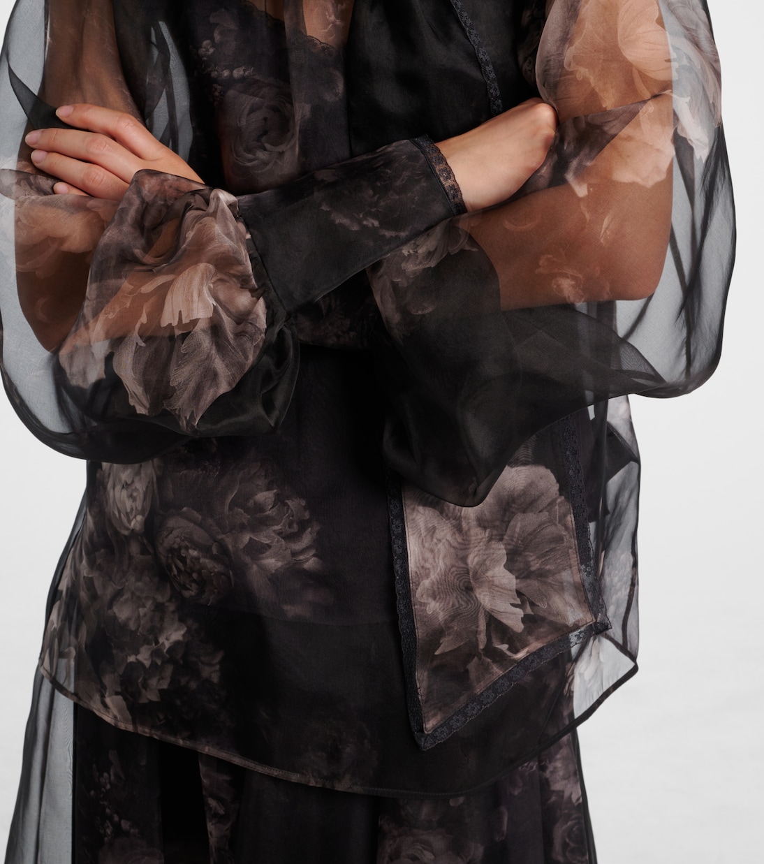 Hypnotic floral silk organza blouse | Zimmermann
