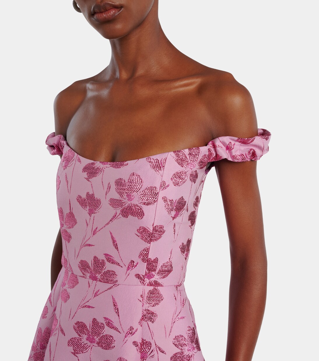 Yolanda floral off-shoulder brocade gown | Markarian