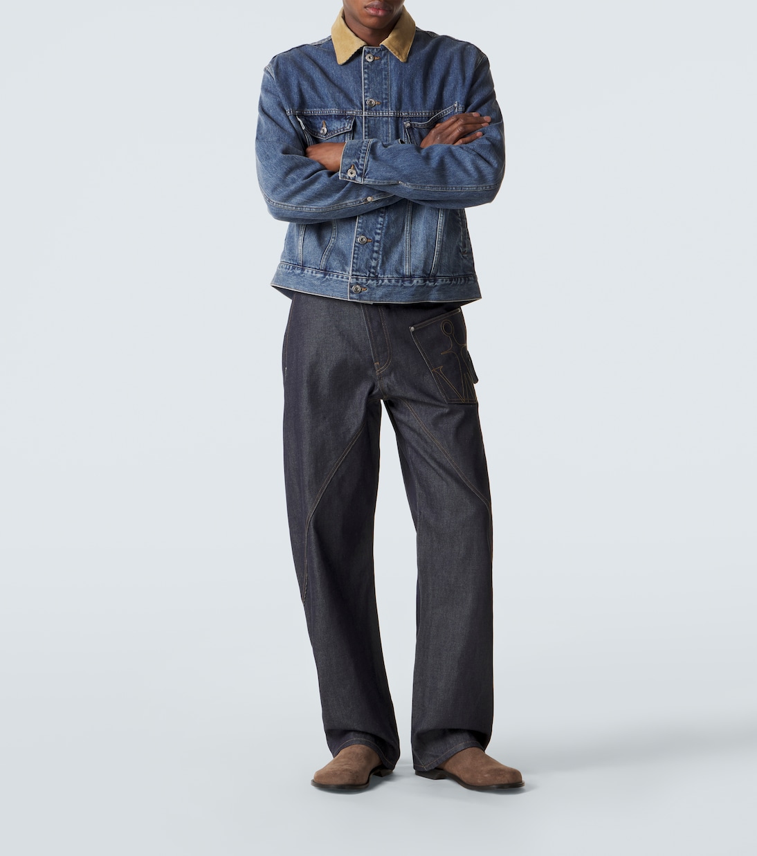 Corduroy-trimmed denim jacket | JW Anderson
