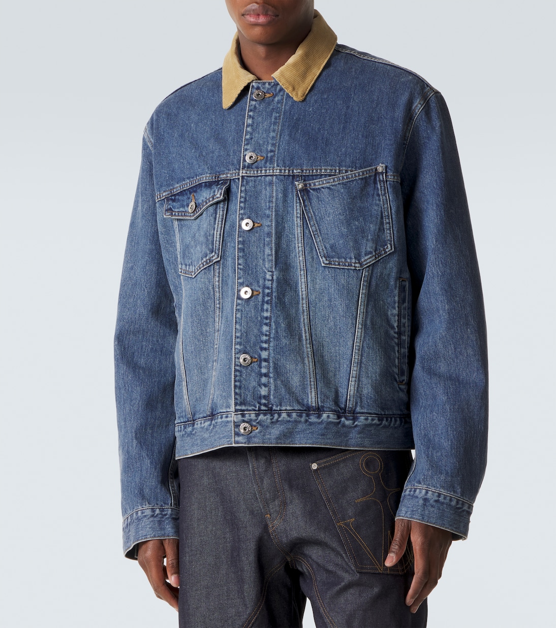 Corduroy-trimmed denim jacket | JW Anderson