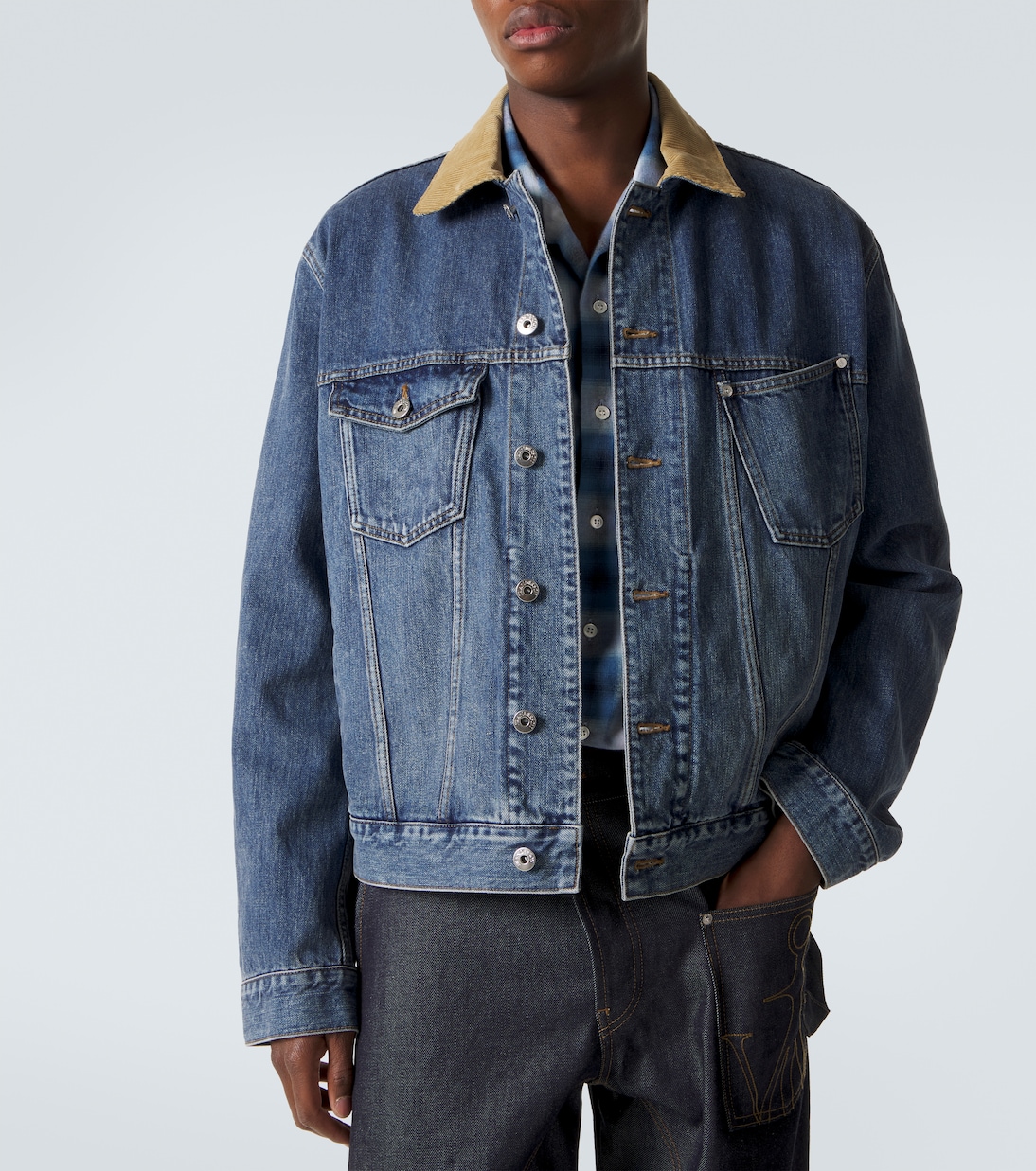 Corduroy-trimmed denim jacket | JW Anderson