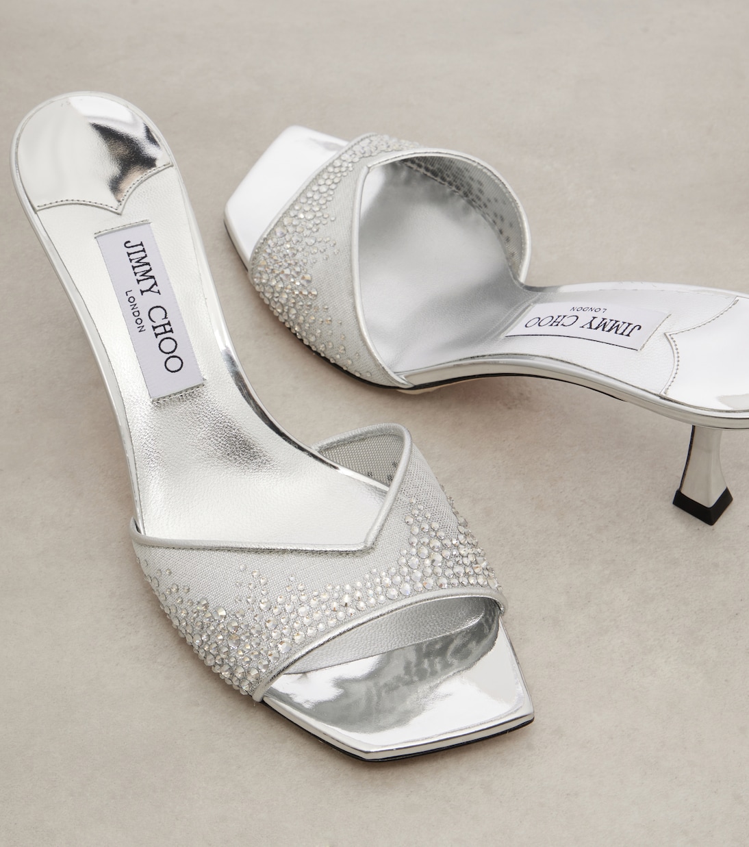 Skye 70 embellished mesh mules | Jimmy Choo