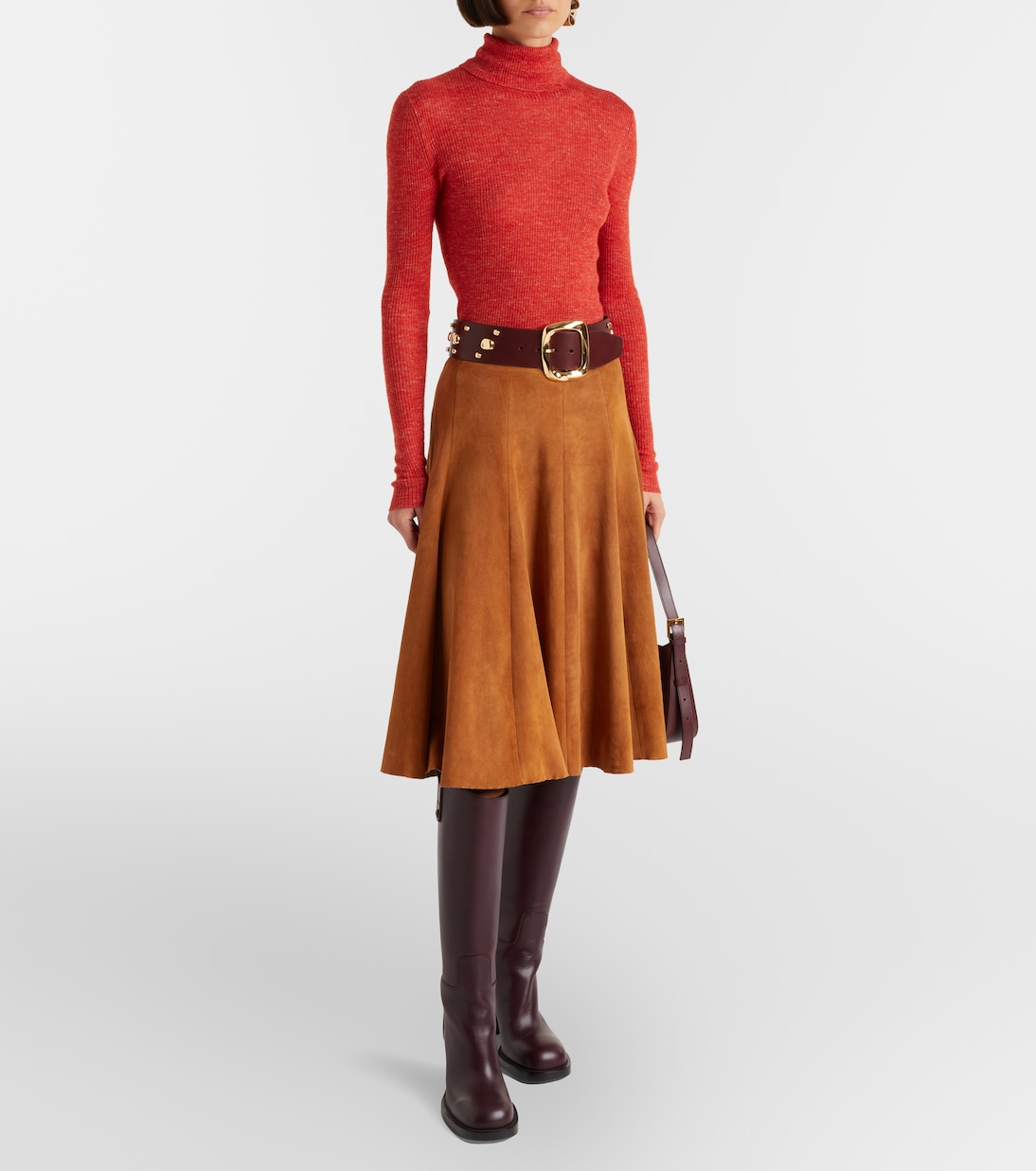 Sabrina suede midi skirt | Stouls