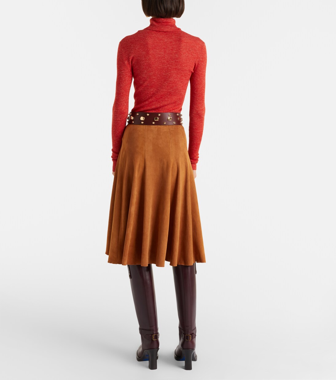 Sabrina suede midi skirt | Stouls