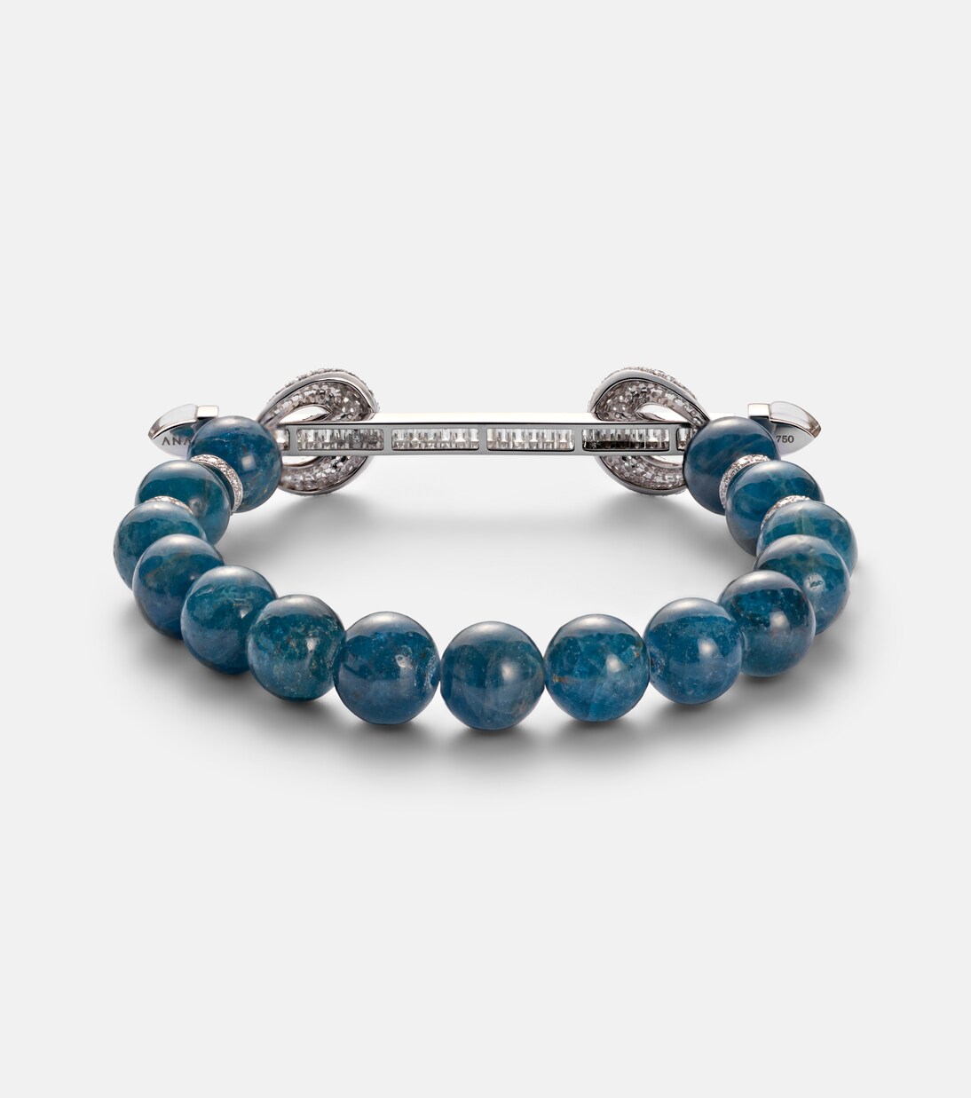 Chakra 18kt white gold bracelet with gemstones | Ananya