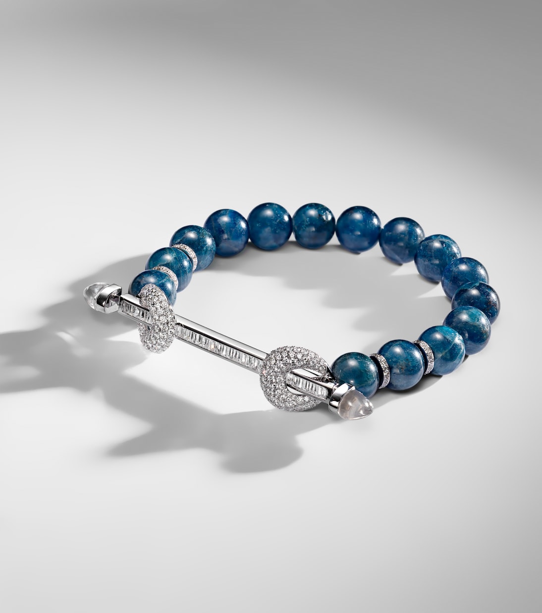 Chakra 18kt white gold bracelet with gemstones | Ananya