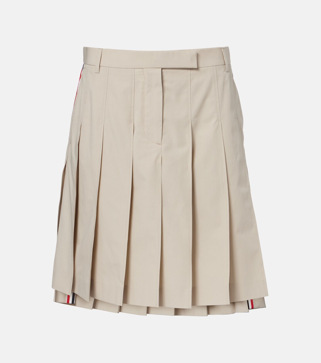 Pleated cotton twill miniskirt | Thom Browne