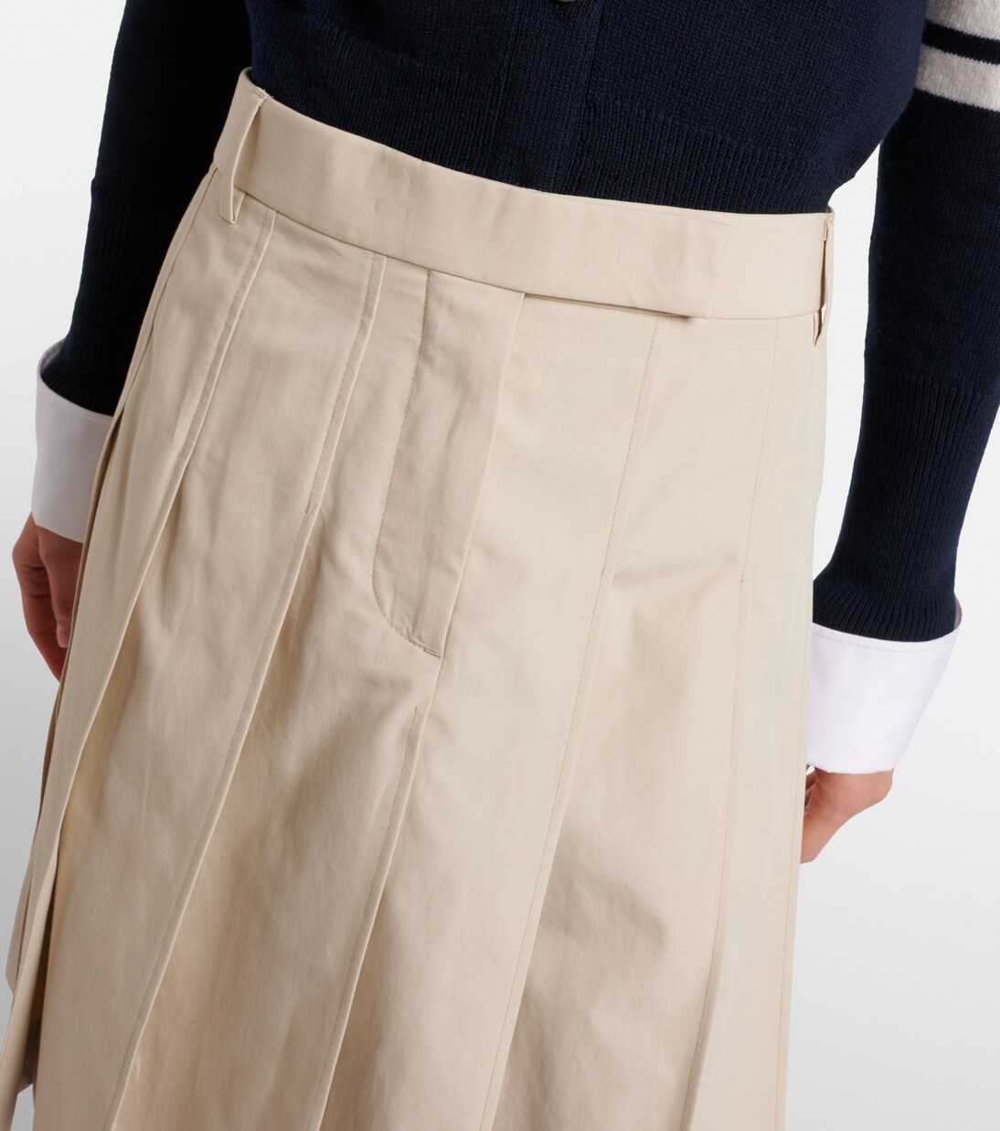 Pleated cotton twill miniskirt | Thom Browne