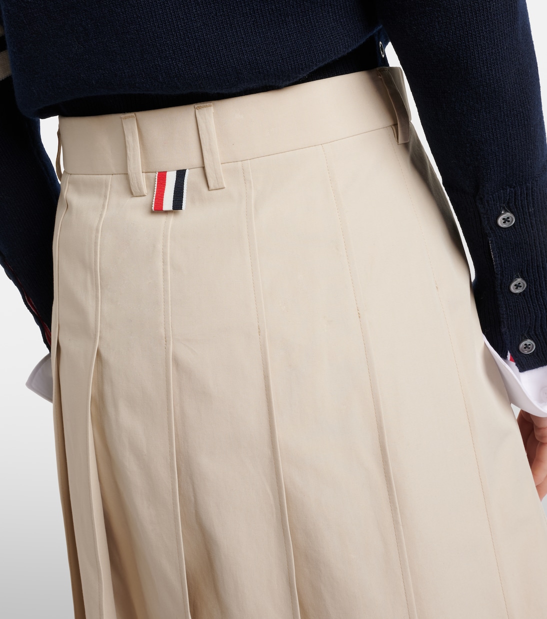 Pleated cotton twill miniskirt | Thom Browne