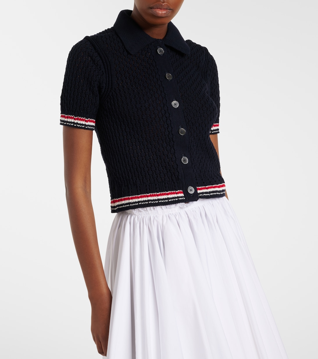 Pointelle cotton cardigan | Thom Browne