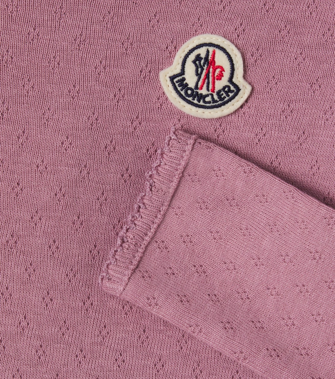 Vestido de algodón con pointelle y logo  | Moncler Enfant