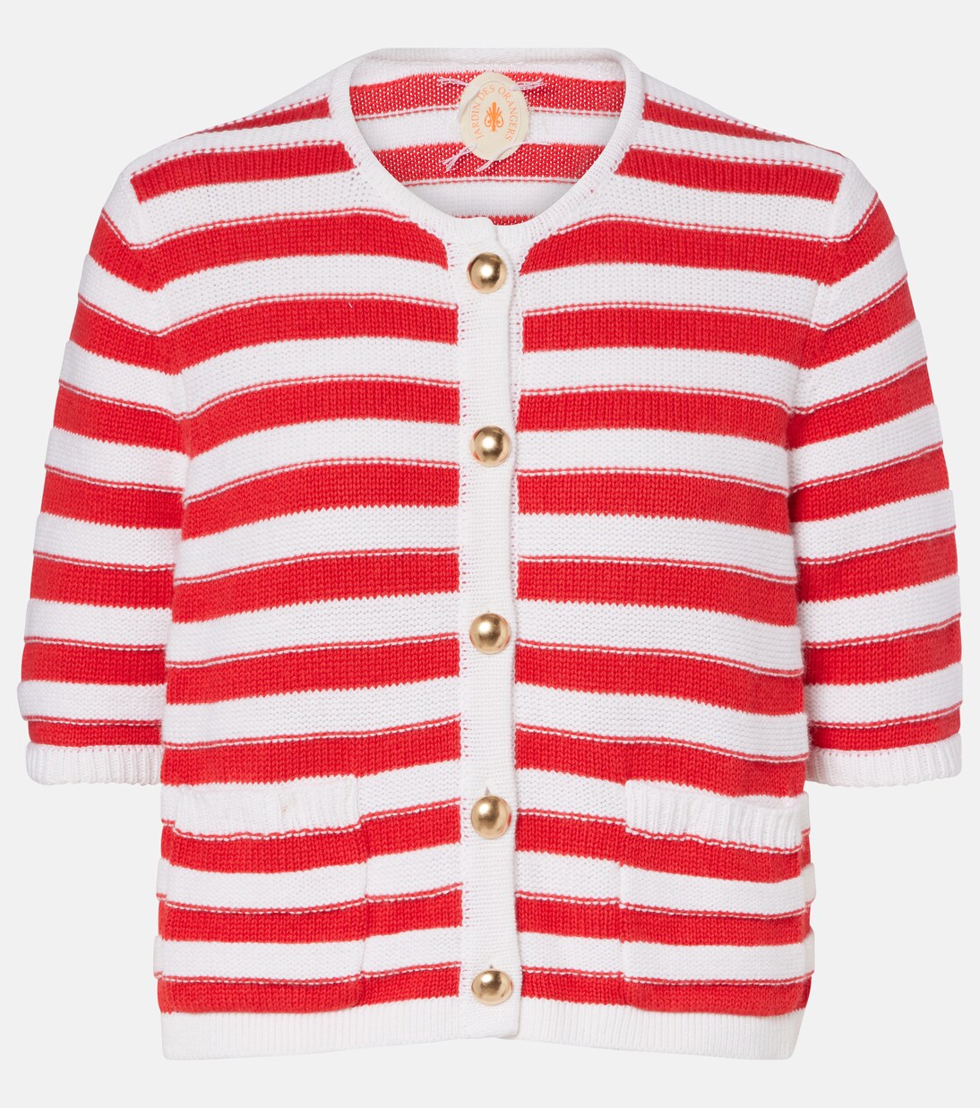 Striped cotton and cashmere cardigan | Jardin des Orangers