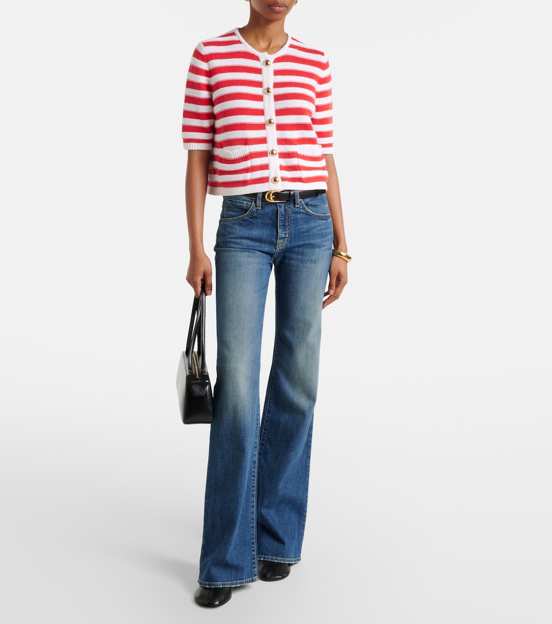 Striped cotton and cashmere cardigan | Jardin des Orangers