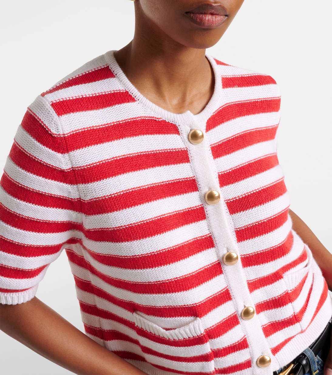 Striped cotton and cashmere cardigan | Jardin des Orangers