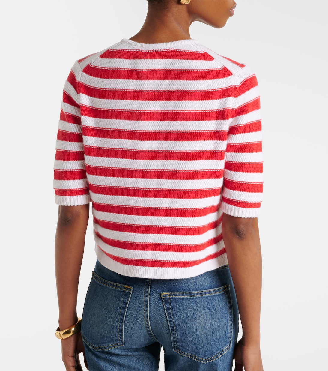 Striped cotton and cashmere cardigan | Jardin des Orangers