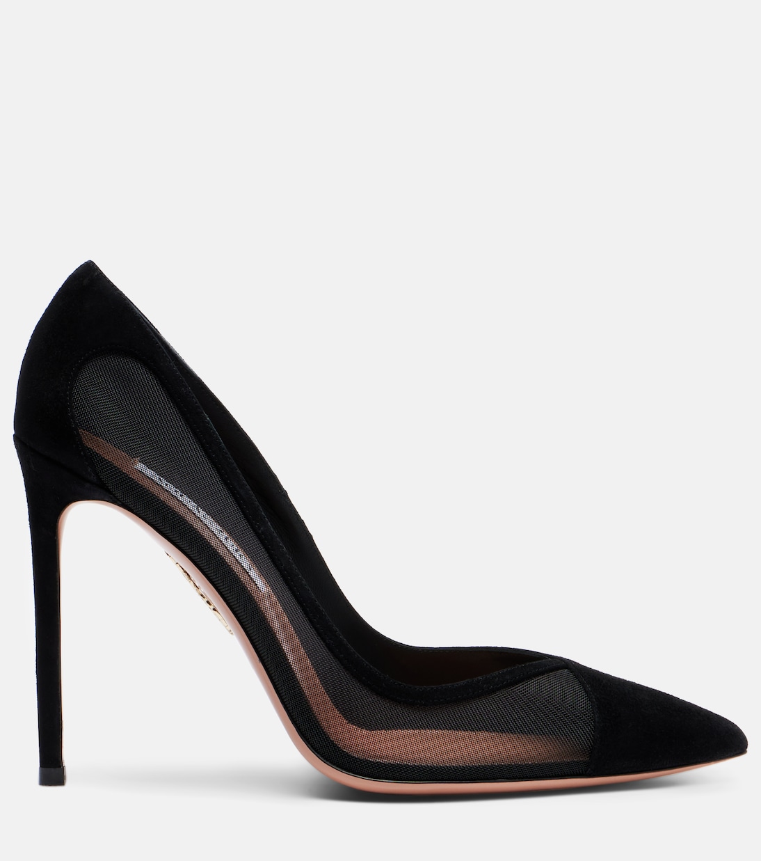 Studio 105 mesh-trimmed suede pumps | Aquazzura