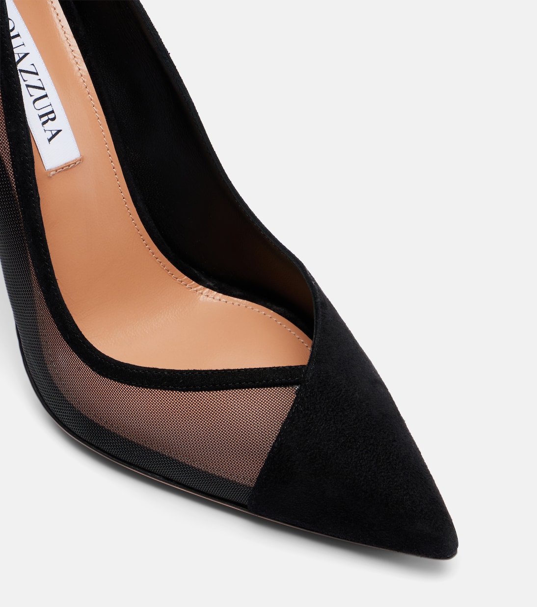 Studio 105 mesh-trimmed suede pumps | Aquazzura