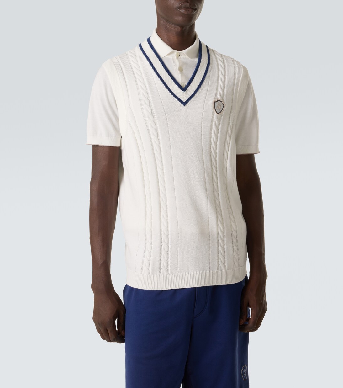 Chaleco trenzado de algodón | Brunello Cucinelli