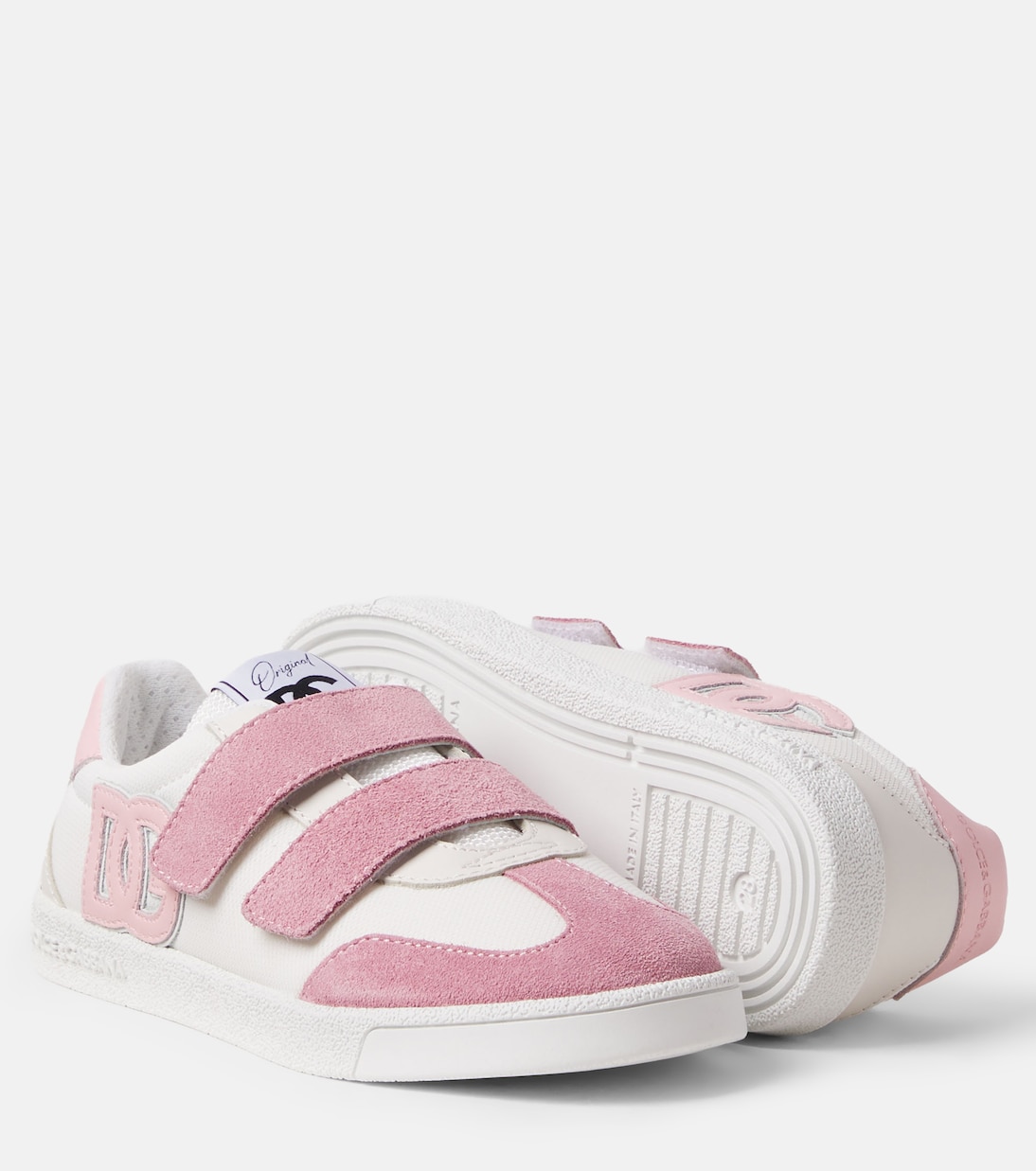DG suede-trimmed sneakers | Dolce&Gabbana Kids