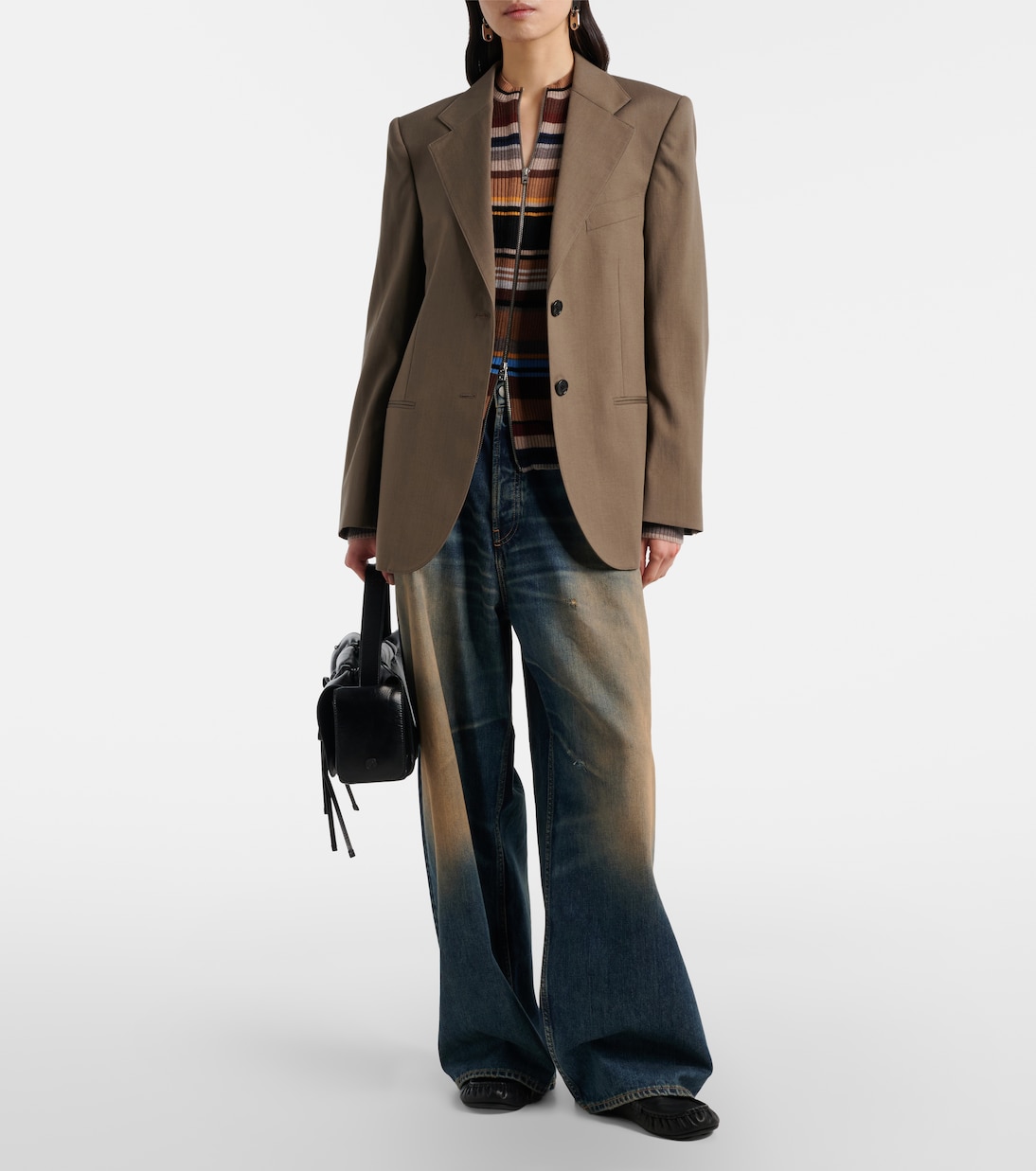 Cardigan Kilian rayé en laine | Acne Studios