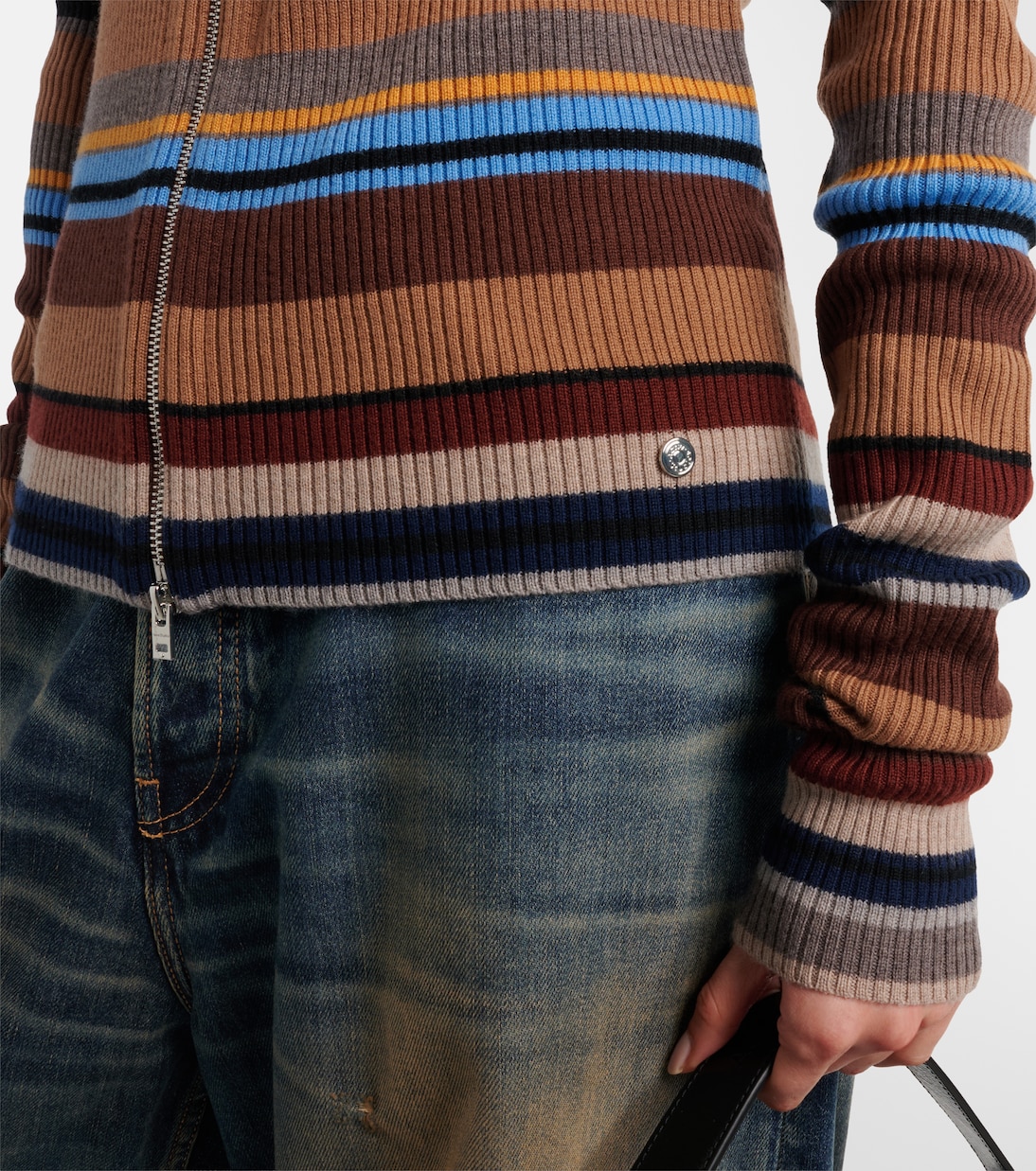 Cardigan Kilian rayé en laine | Acne Studios