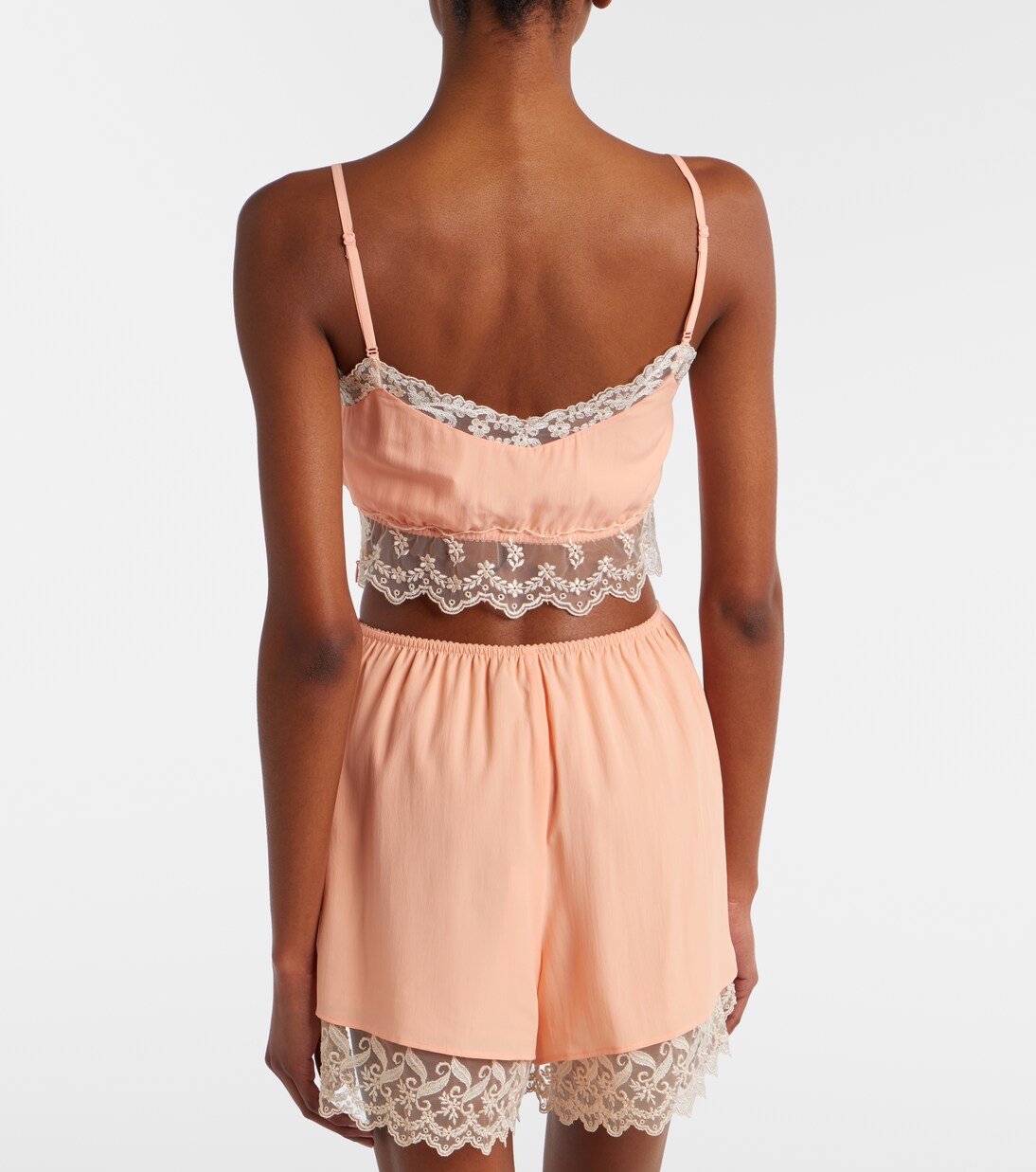 Lace-trimmed crêpe de chine bra top | Simone Rocha