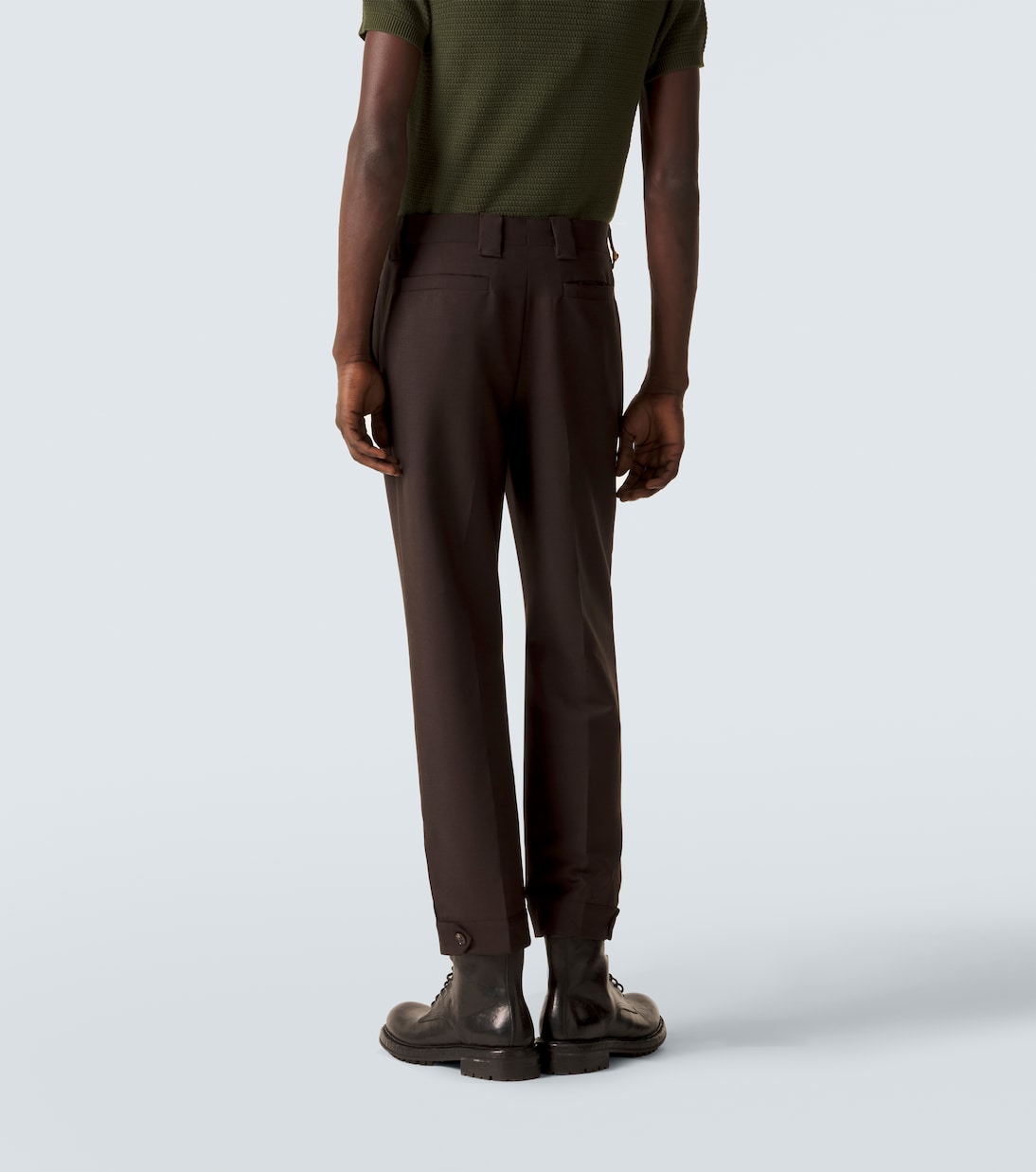 羊毛与马海毛九分直筒裤 | Versace