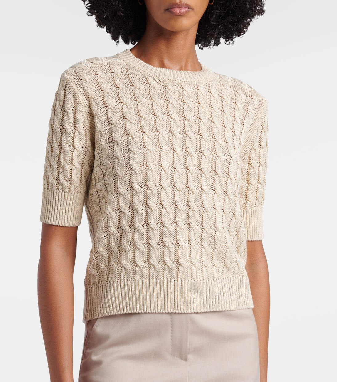 Talamo cable-knit linen sweater | Max Mara