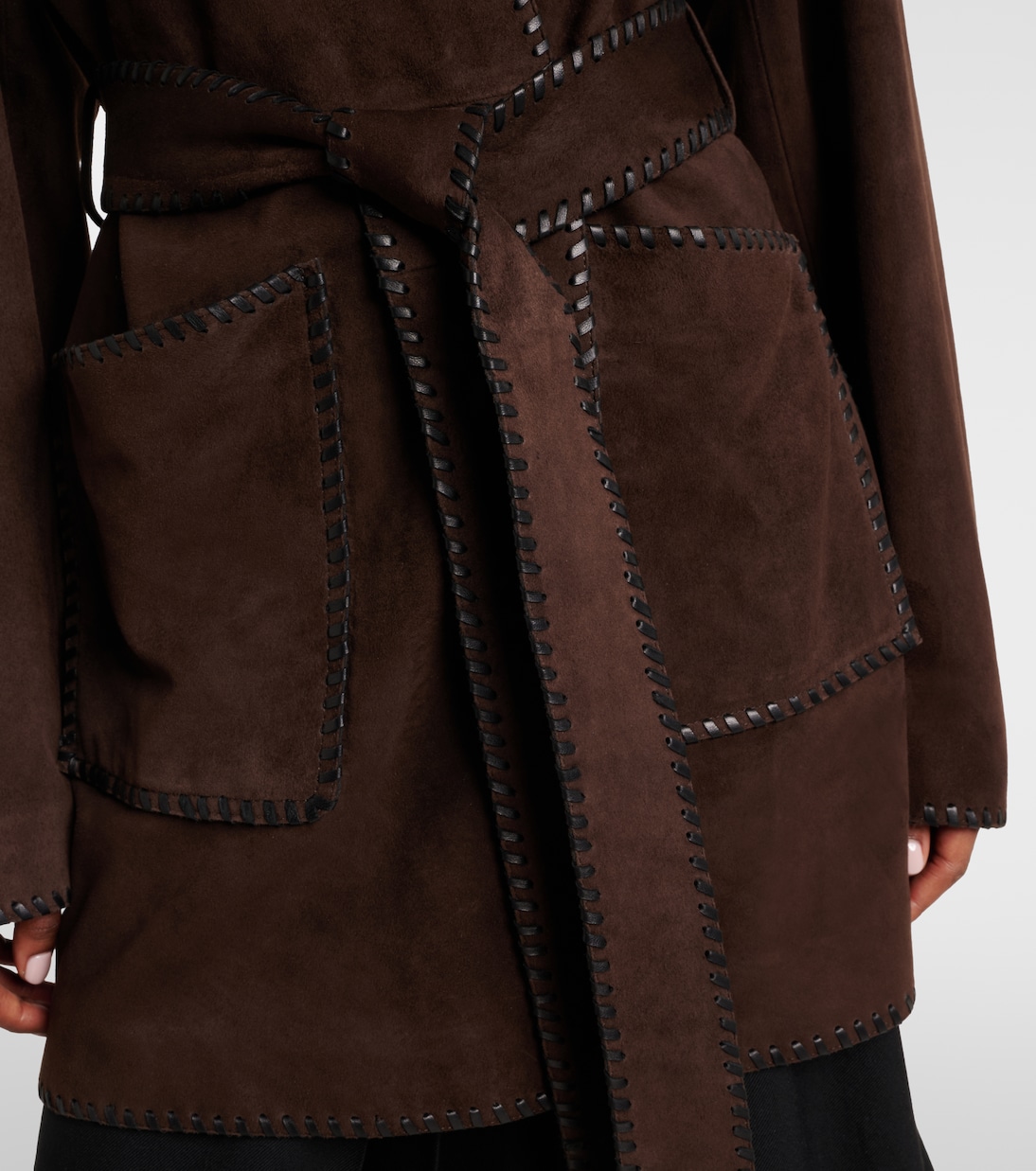 Anika suede wrap coat | Nour Hammour