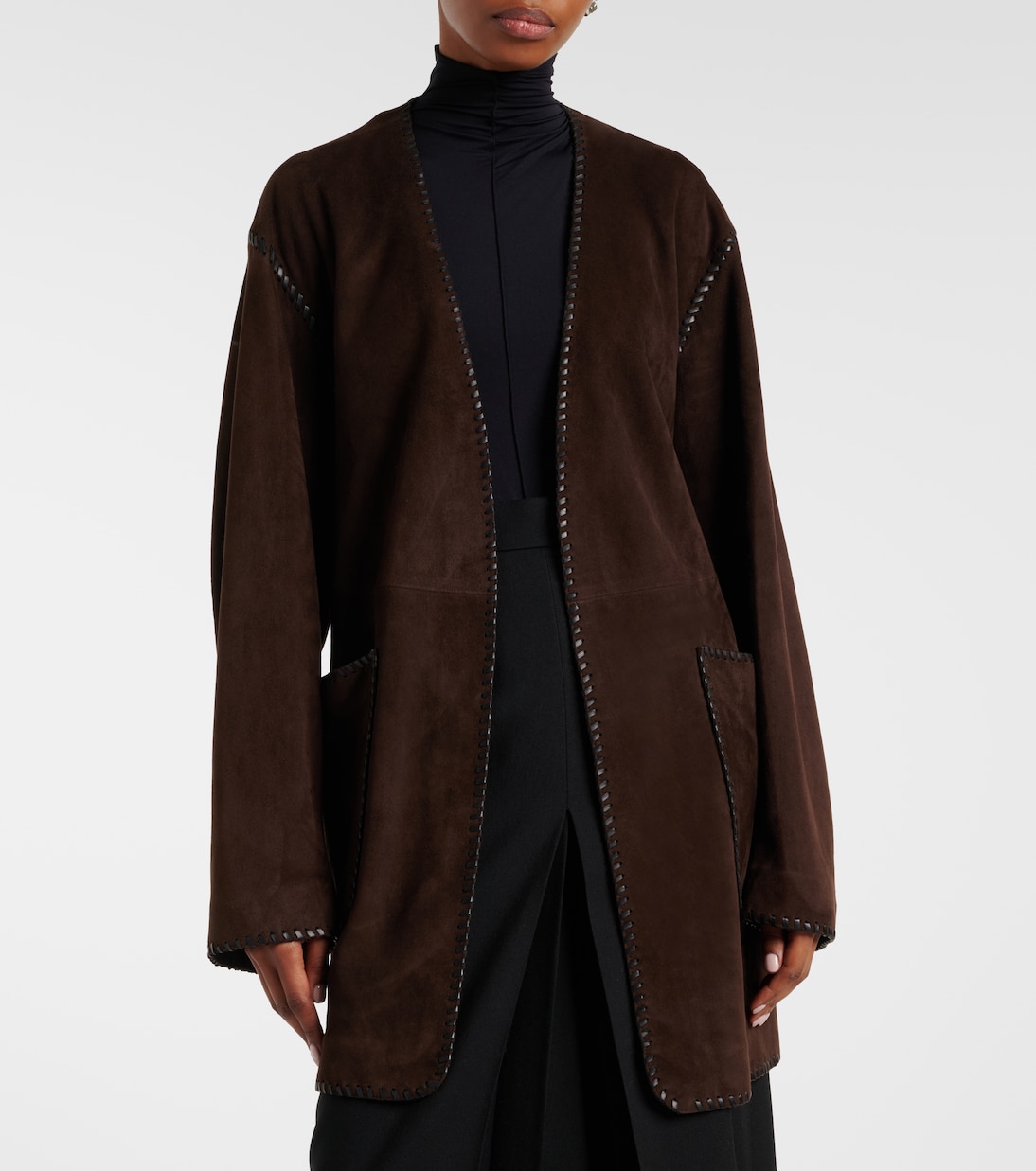 Anika suede wrap coat | Nour Hammour