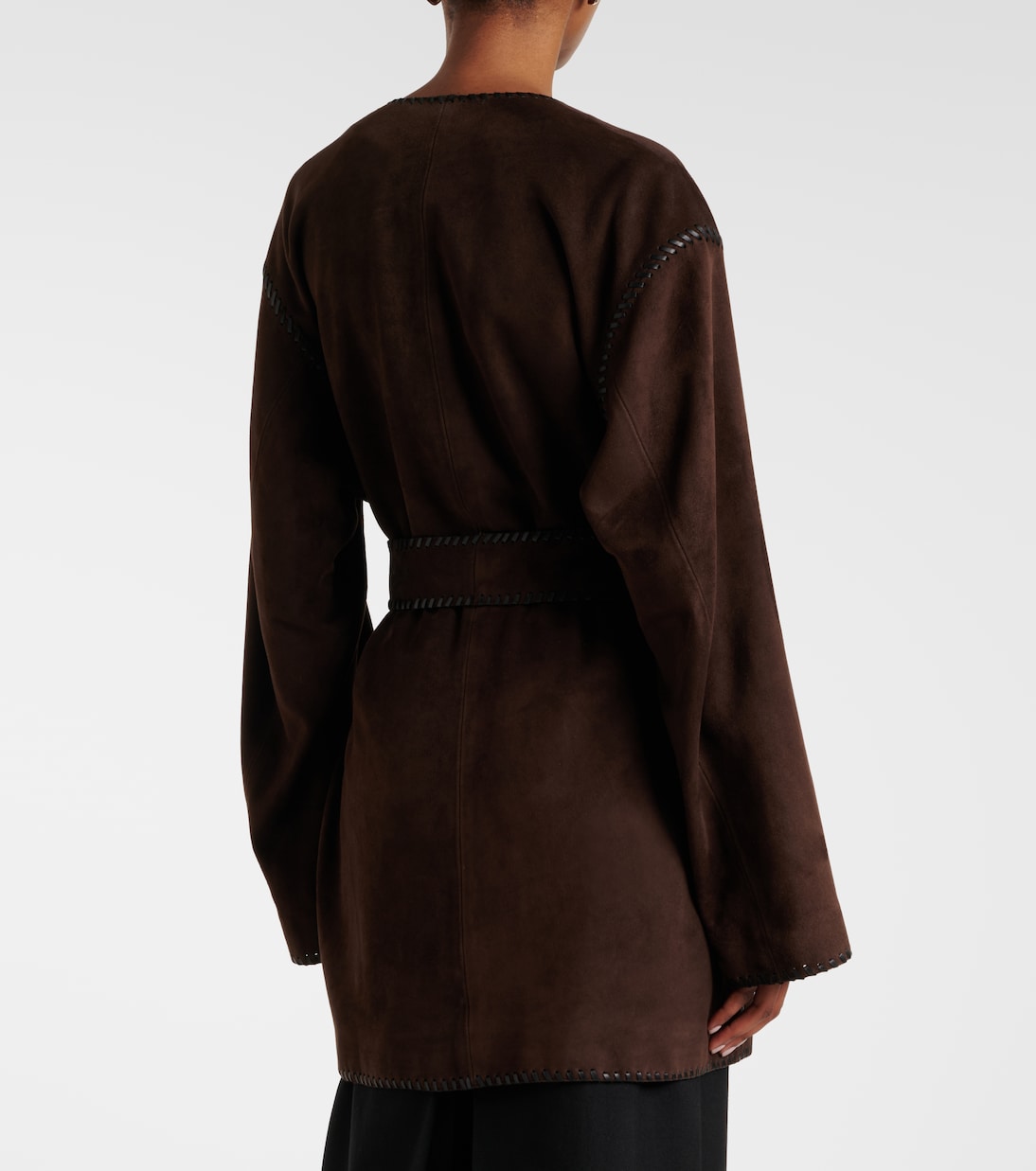 Anika suede wrap coat | Nour Hammour