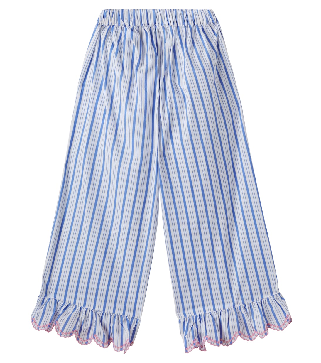Pantaloni Loukini in cotone a righe con volant | Louise Misha