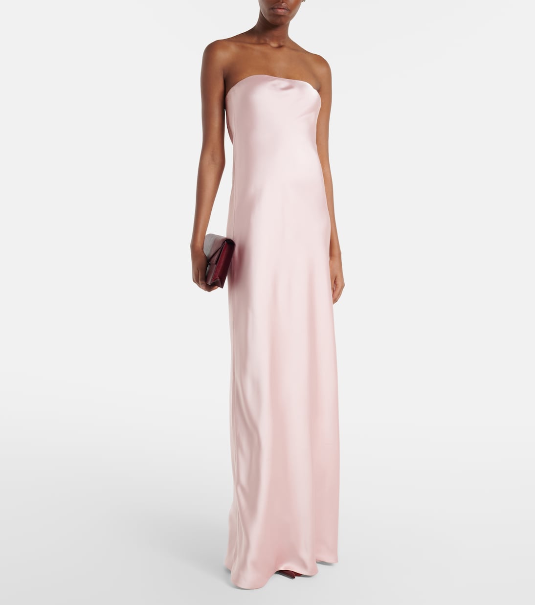 Strapless satin maxi dress | Norma Kamali