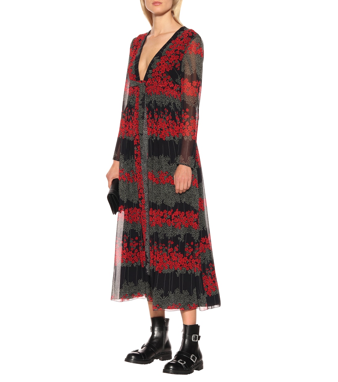 Robe midi à fleurs | REDValentino