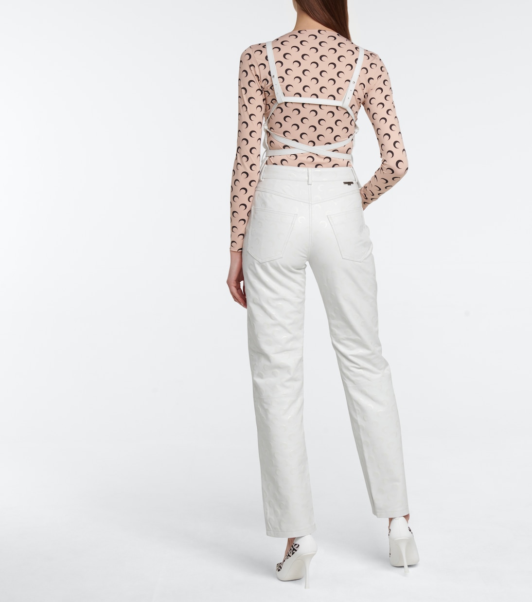 Pantalones rectos de piel grabada | Marine Serre
