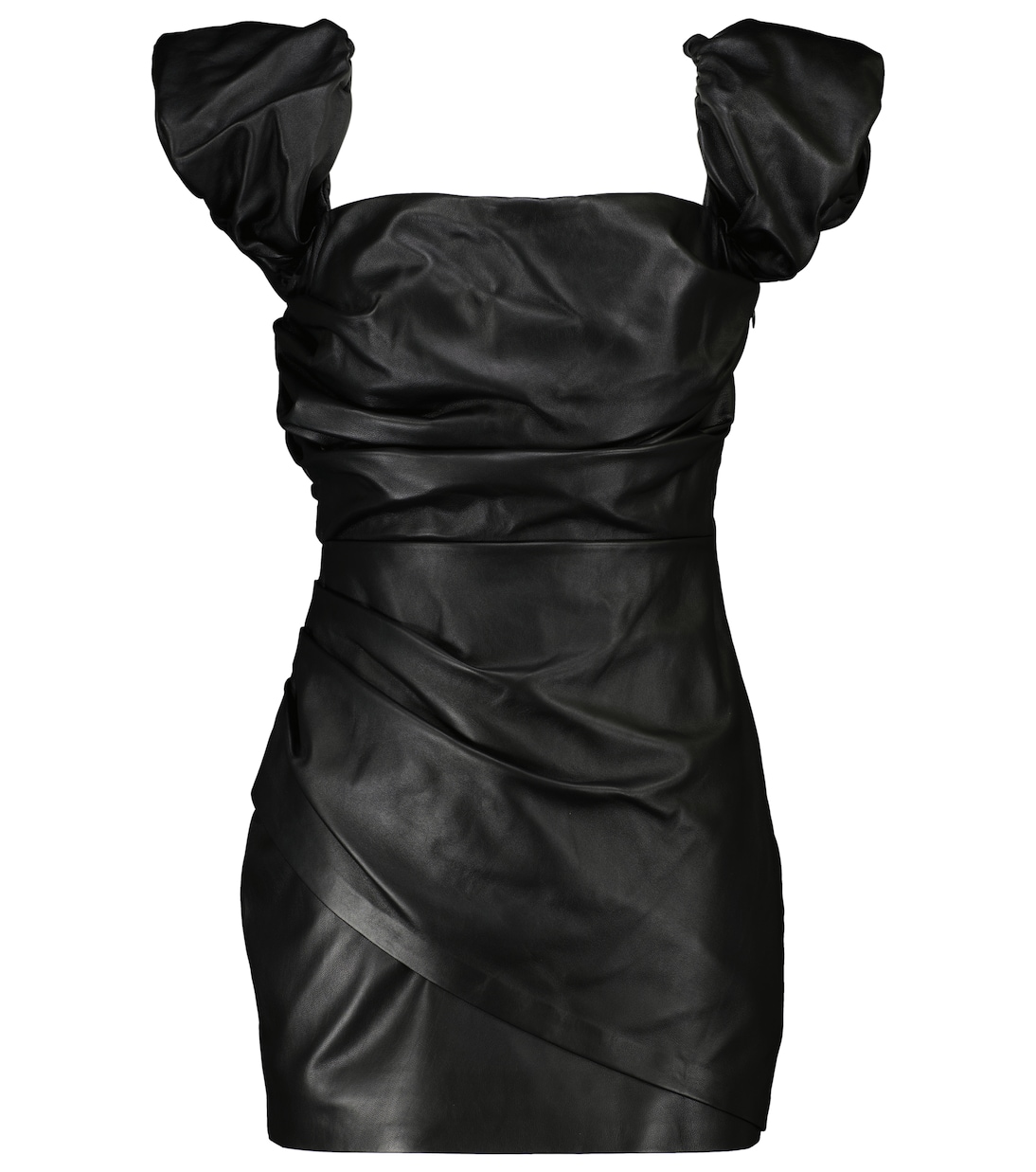 Leather off-the-shoulder minidress | Zeynep Arçay