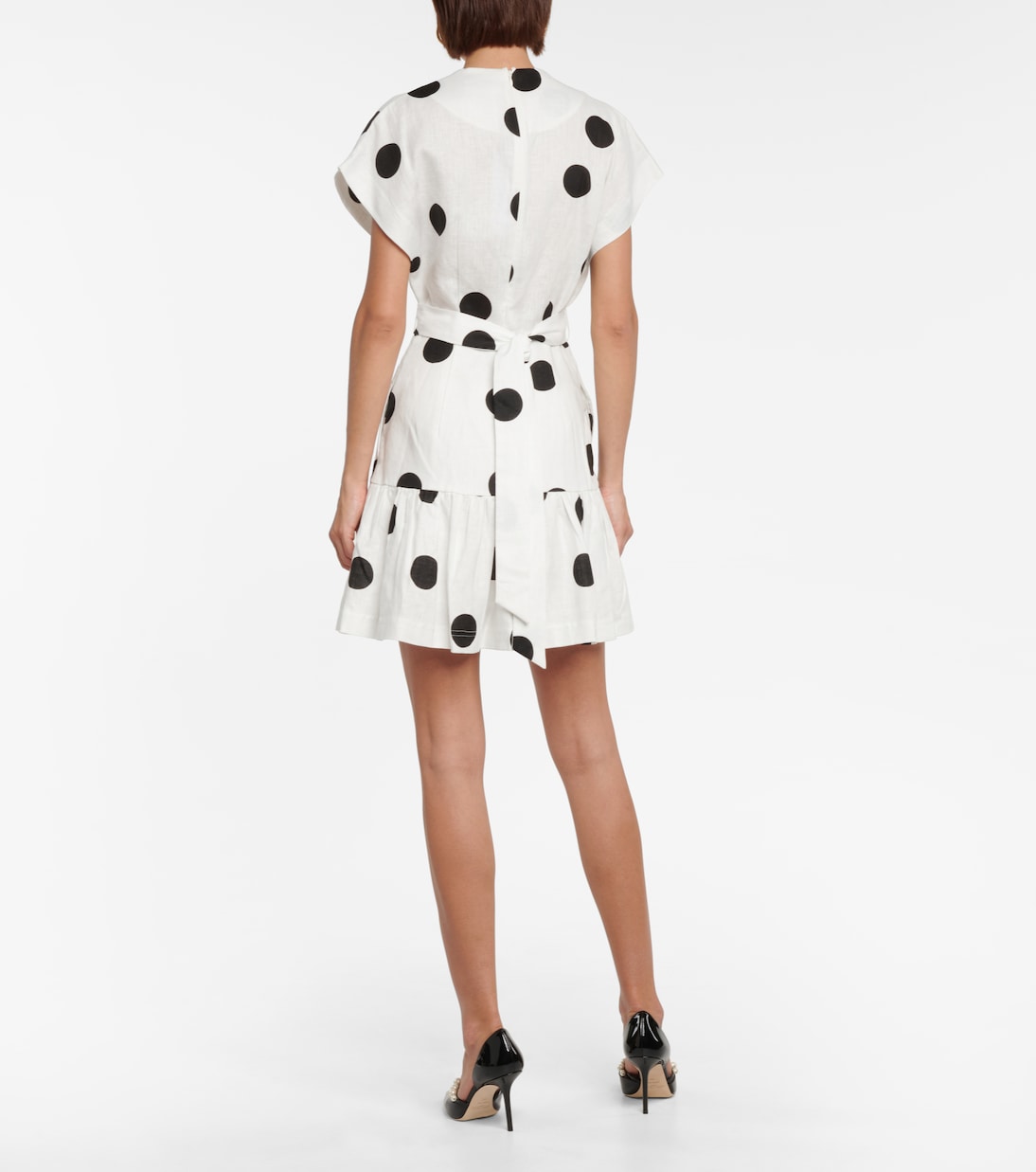 Mini-robe Bonita à pois en lin | Rebecca Vallance