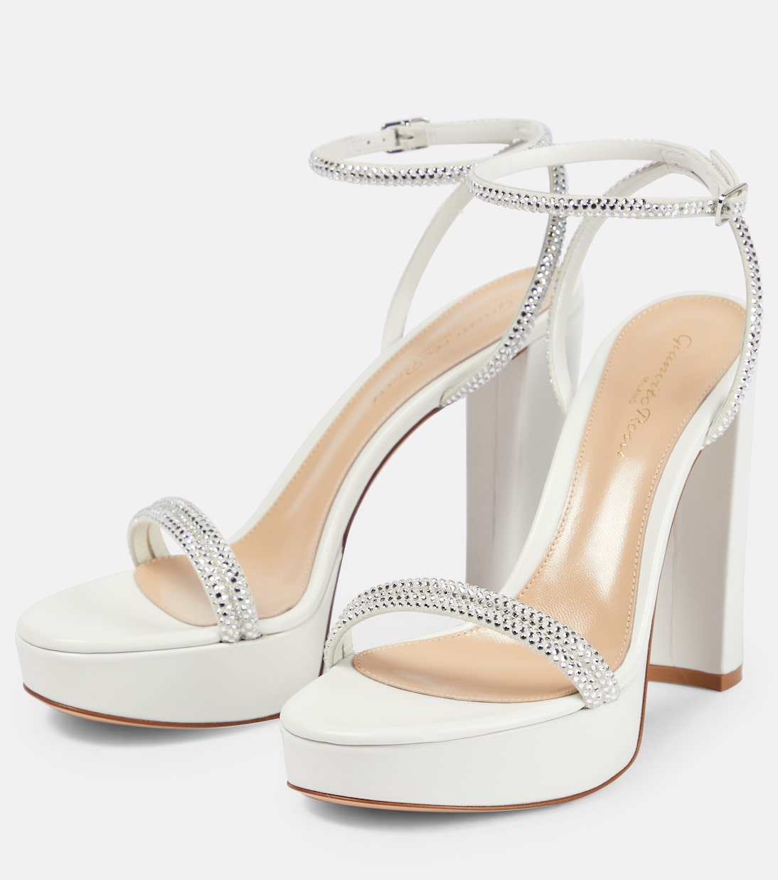 Verzierte Plateausandalen aus Leder | Gianvito Rossi