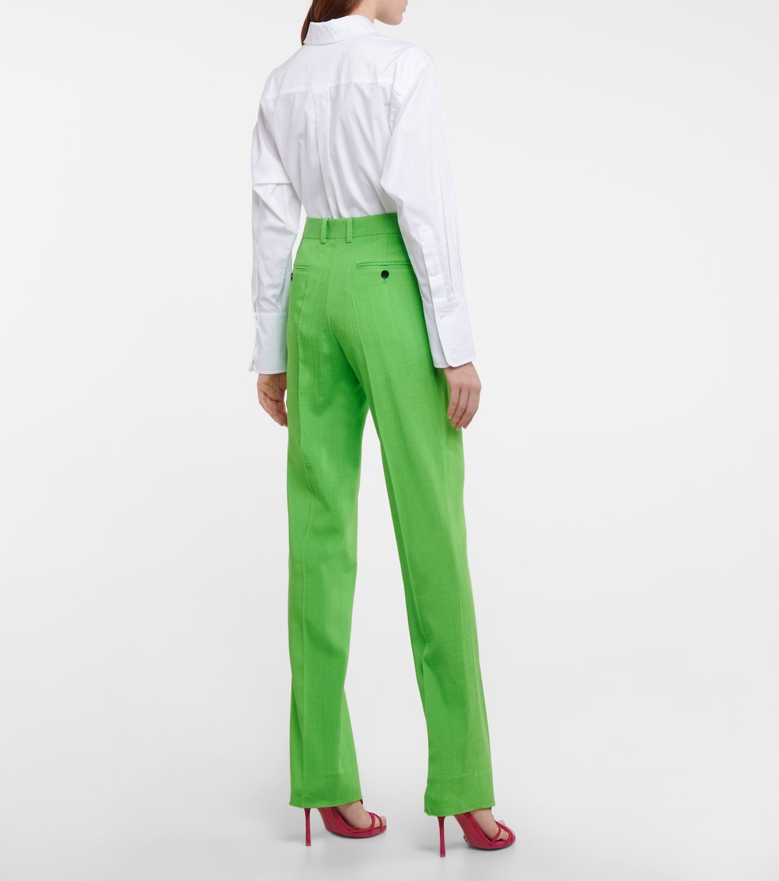 Pantalones rectos de tiro alto | Victoria Beckham