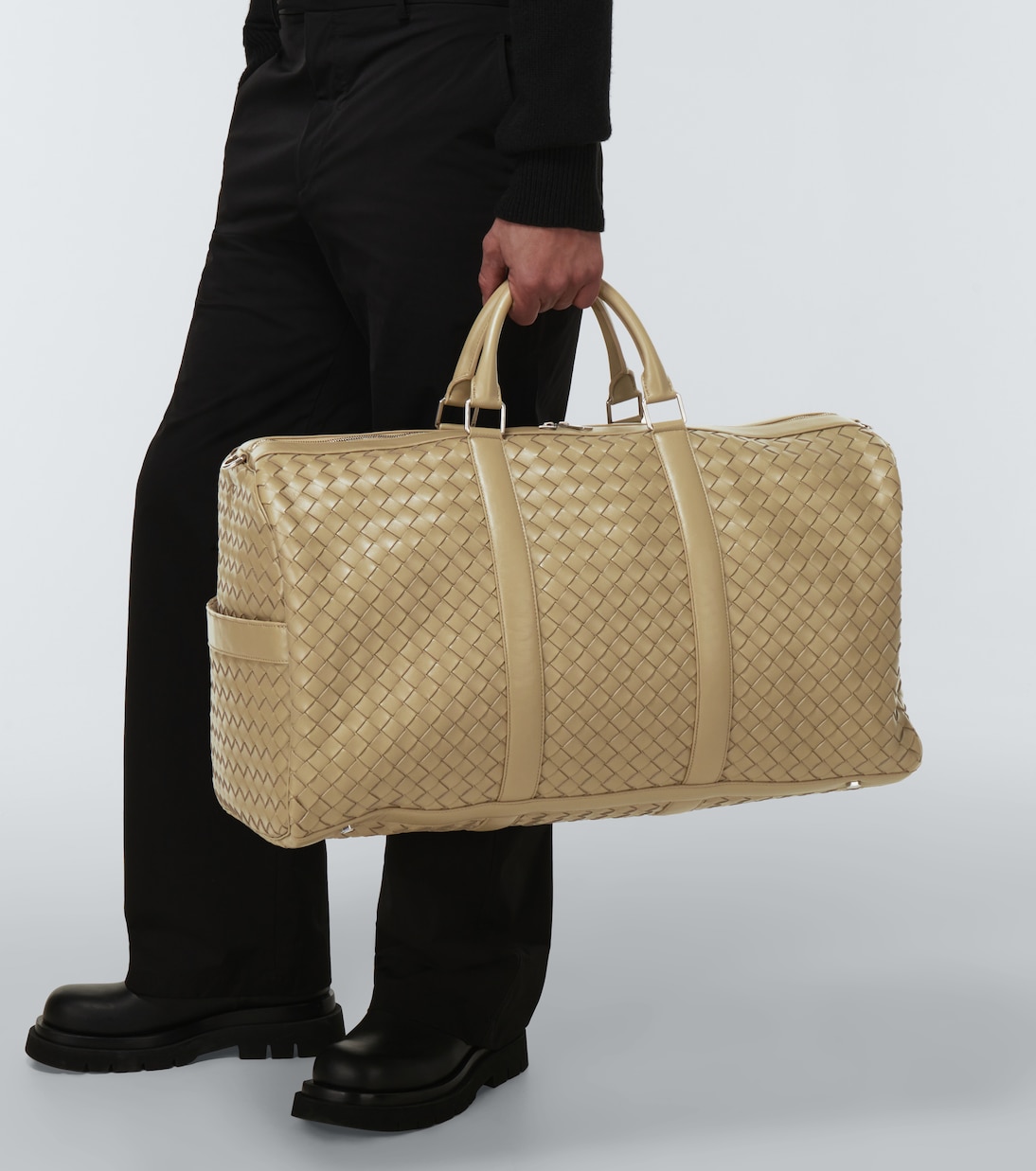 Bolso de viaje Large de piel Intrecciato | Bottega Veneta