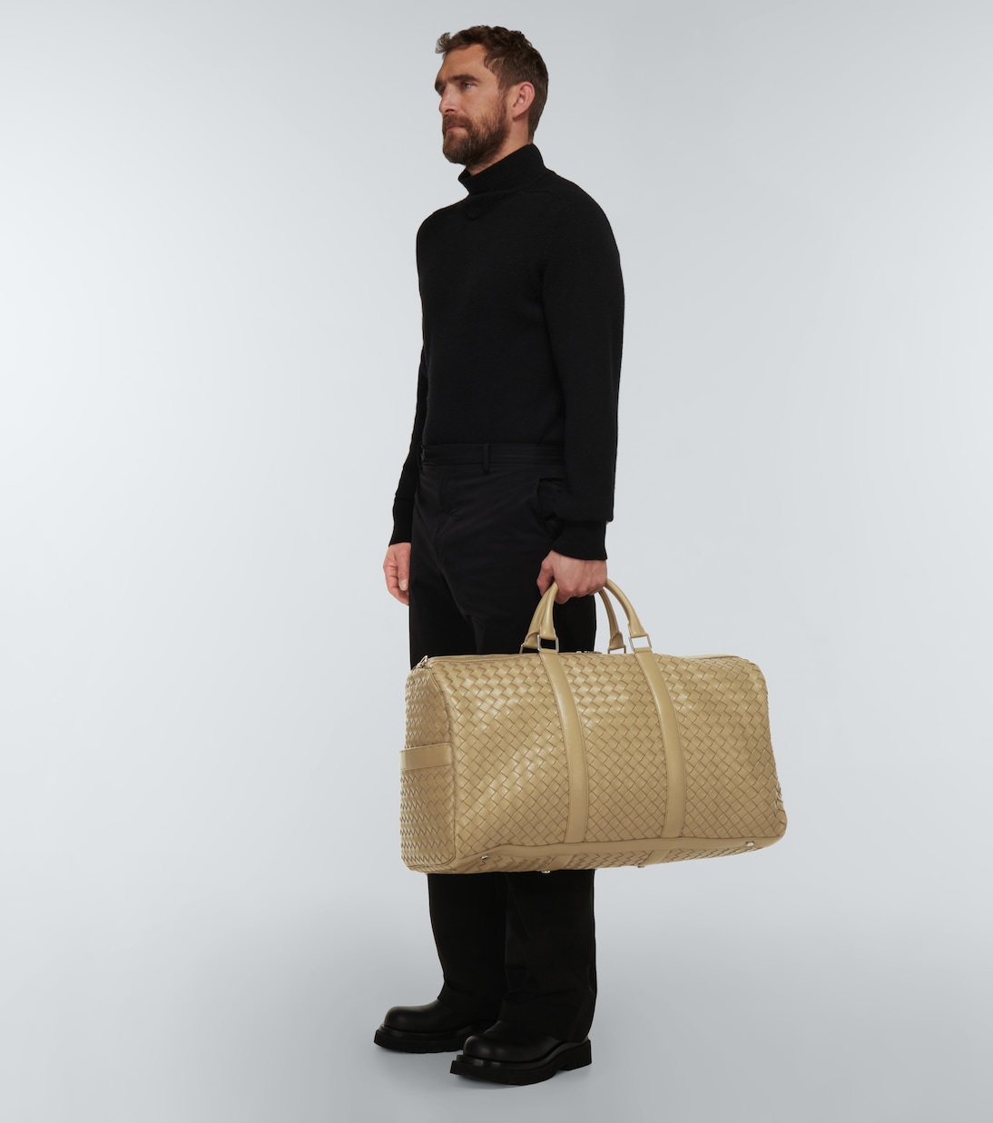 Bolso de viaje Large de piel Intrecciato | Bottega Veneta