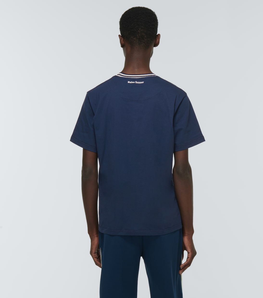 Original embroidered cotton T-shirt in blue - Wales Bonner