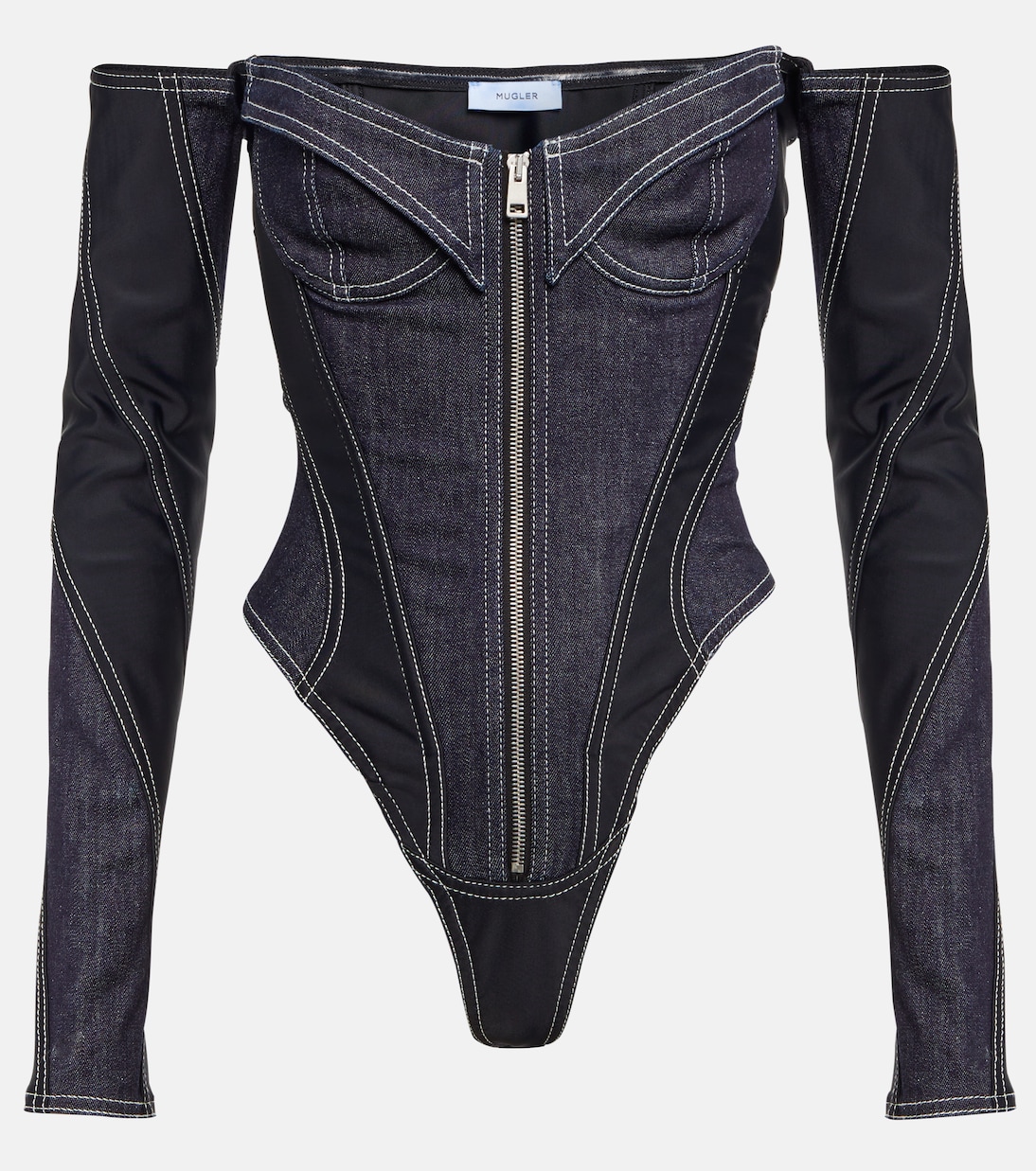 Denim bodysuit | Mugler
