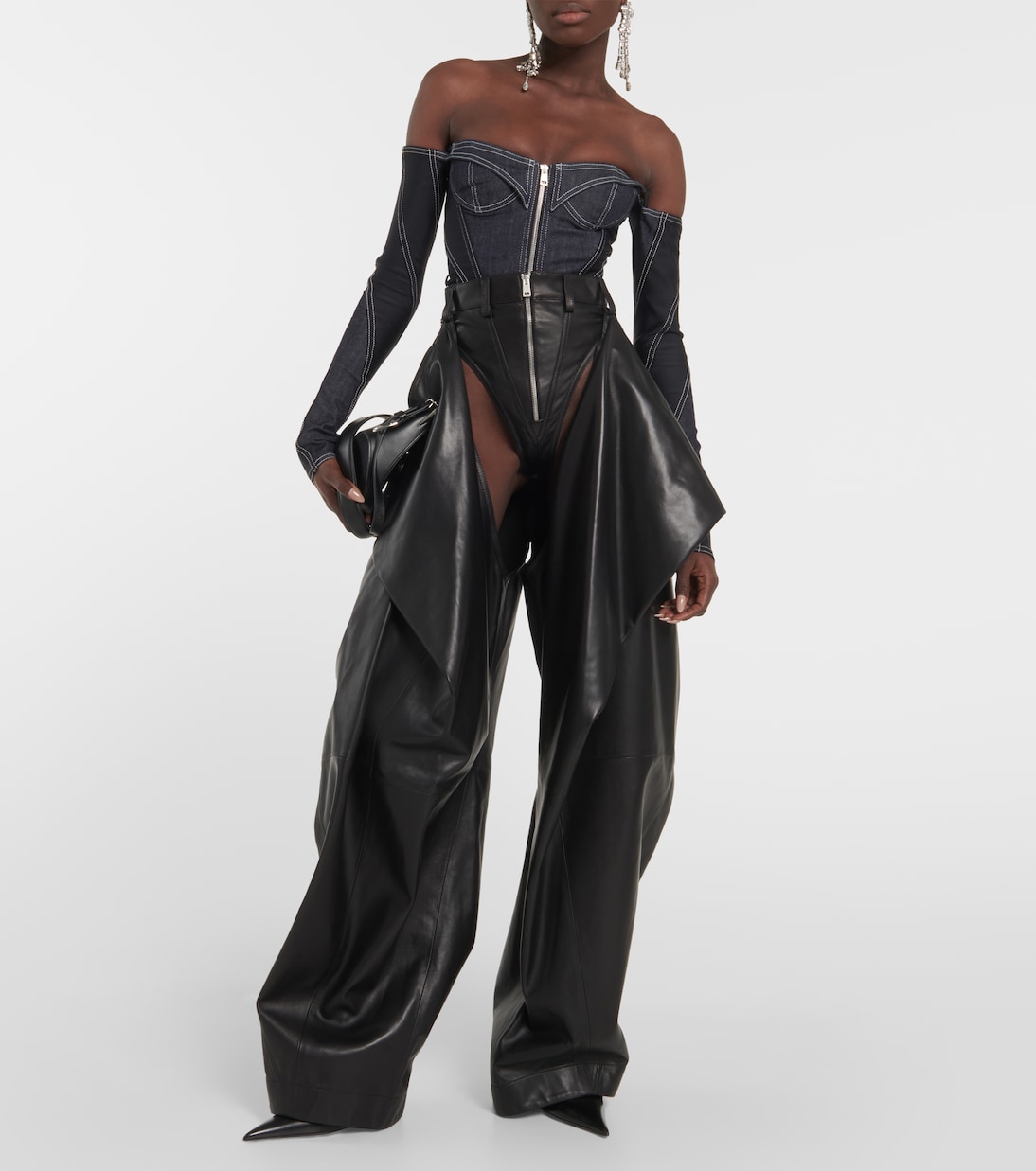 Denim bodysuit | Mugler