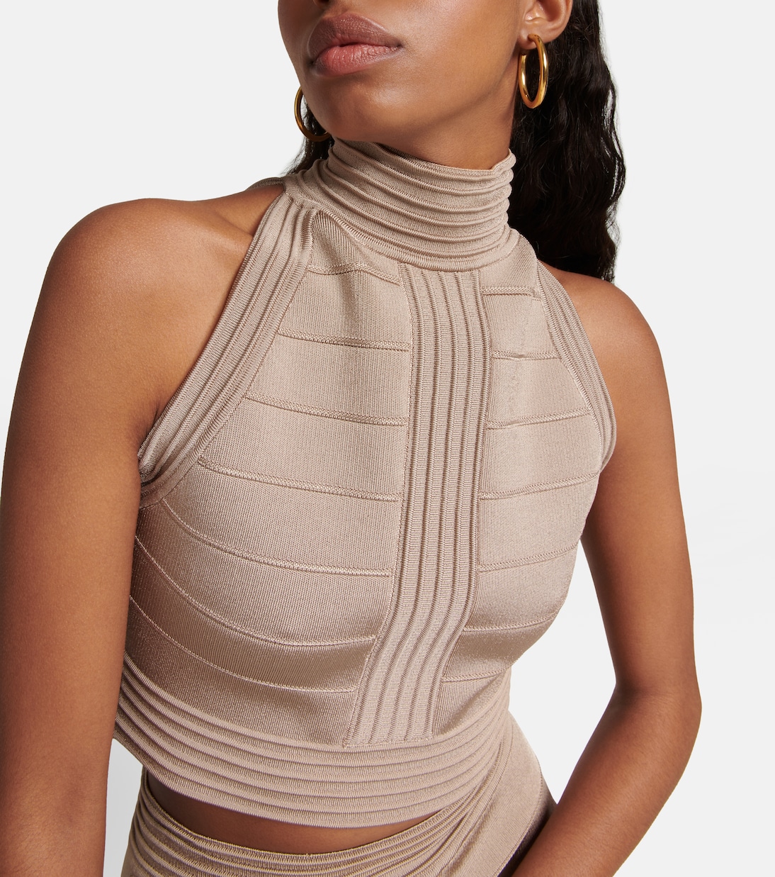 High-neck crop top | Balmain
