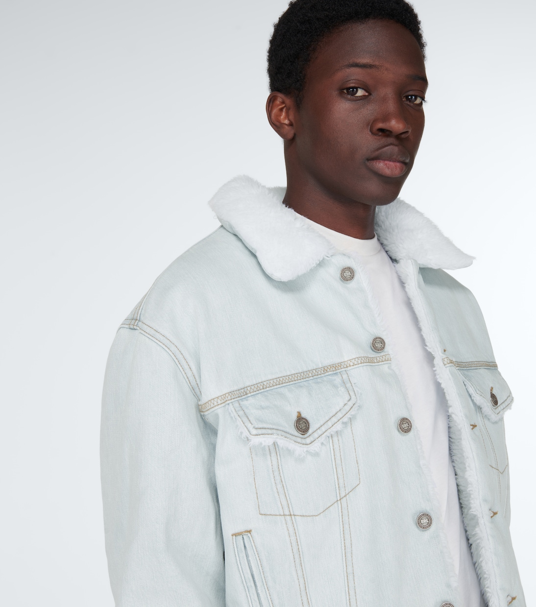 Chaqueta en denim con borrego sintético | ERL